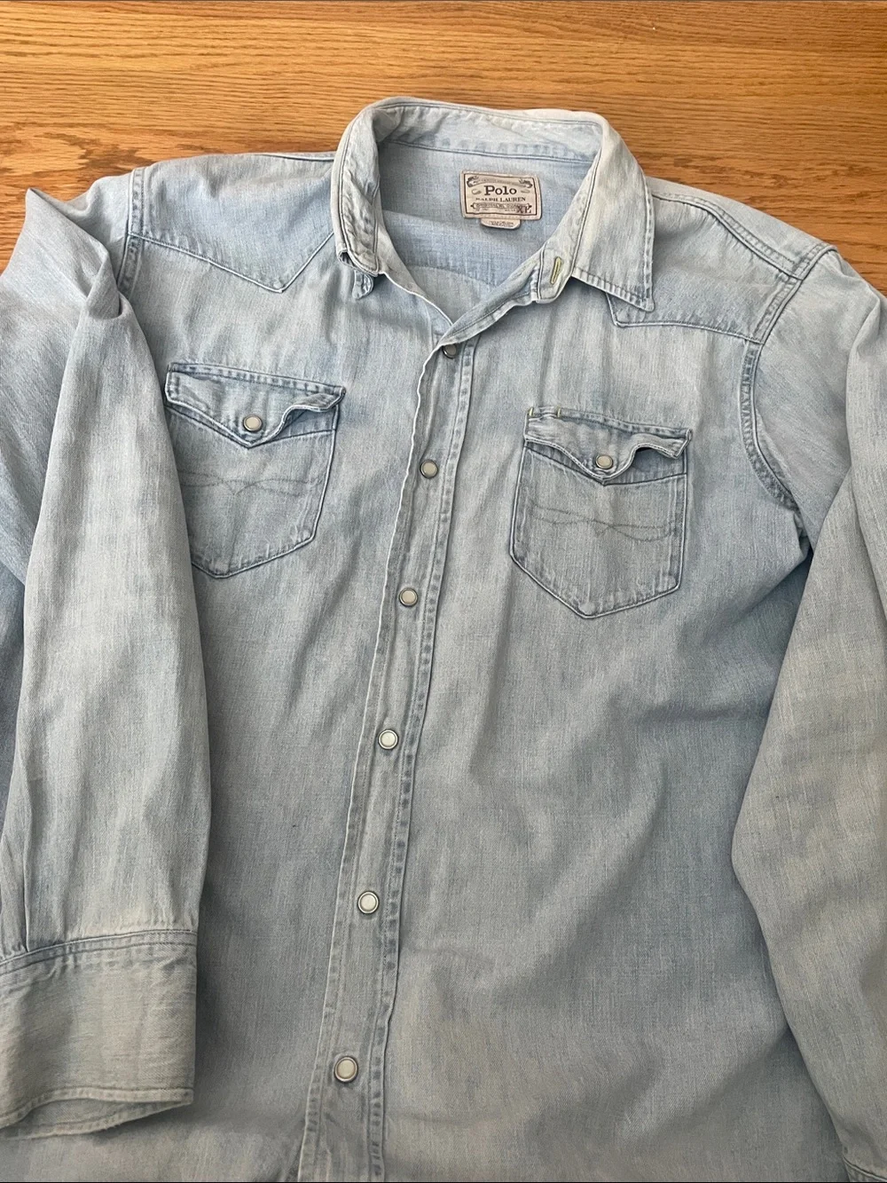 Polo by Ralph Lauren Light Blue Denim Western Shirt
